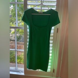 Green aritzia babaton knitted dress